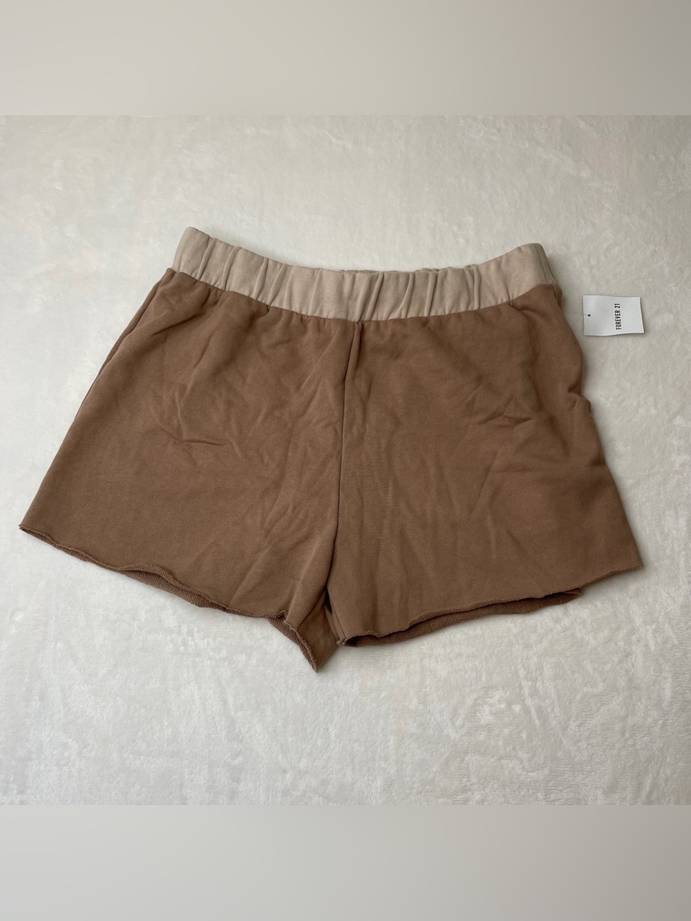 Forever 21+ 1X Colorblock Lounge Shorts Brown Taupe Drawstring NWT Loungewear